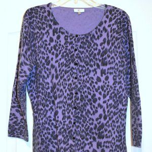 CHARTER CLUB CARDIGAN WOMENS PURPLE SWEATER, 3/4 SLEEVE, LARGE
